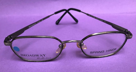 New Vintage Gunmetal Broadway Glasses SpringHinge Rectangle Frames Tortoise Rim