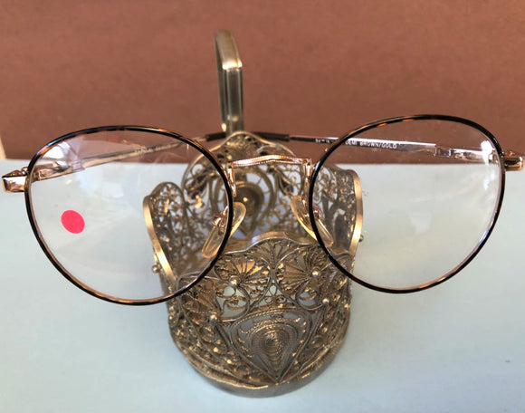 New Vintage Eyeglasses CAPITAL Glasses Brown Tortoise Rim Gold Frame