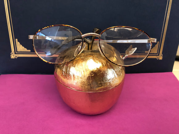 New Vintage Matte Gold Eyeglasses Tortoise Rim/Temples Diamond Cut Sides
