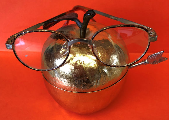 New Vintage Gold Eyeglasses Amber Multi-Color Rim Frames Matte Gold Glasses