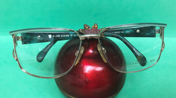 New Exotic Green NEOSTYLE Eyeglasses Vintage Gold RXable Frames Made In Germany