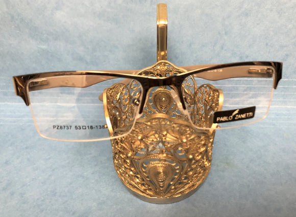 New Rimless PABLO ZANETTI Eyeglasses PZ8737 Gunmetal & Black Prescription Frames