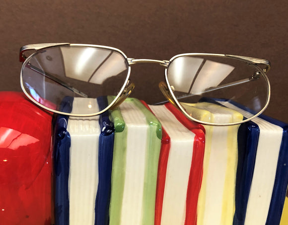 New Vintage Rare PANA-VISION Glasses Unique Matte Gold Diamond Cut Frames ~ SALE! Discounted Closeout Price!