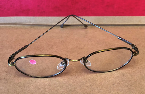 New Vintage Eyeglasses Tortoise Rim Gunmetal Frame Thin Temples
