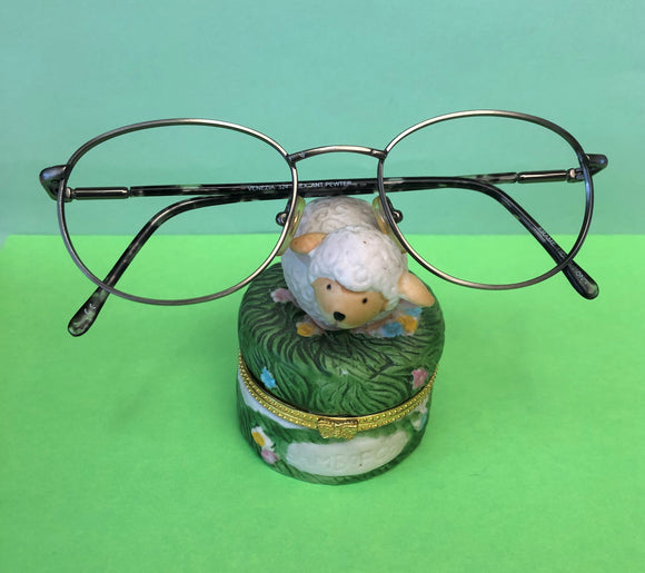 New Vintage Gold Eyeglasses w/ Black Rim Tortoise Flame Color Temple Tips