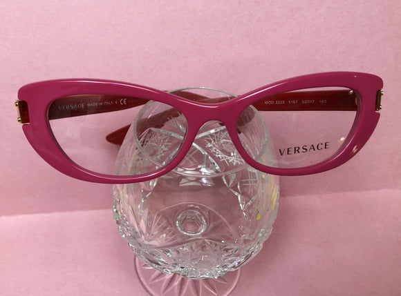 New Rare Authentic Pink Versace Eyeglasses Mod.3223 Red & Gold RX-Glasses
